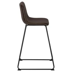 Office chair   standing desk / metal frame - curved backrest / brown leather- - Monarch