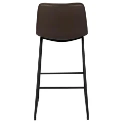 Office chair   standing desk / metal frame - curved backrest / brown leather- - Monarch