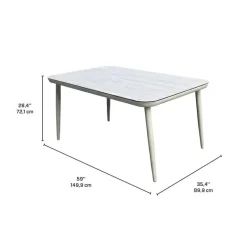 Outdoor Aluminum Dining Set with Tempered Glass Top and 6 Chairs