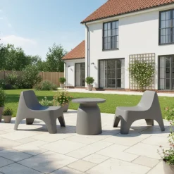 Outdoor Resin Accent Table - Grey