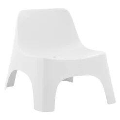 Outdoor Resin Conversation Set with 1 Accent Table and 2 Stackable Seats - White