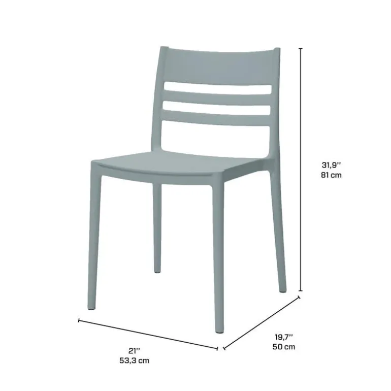 Outdoor Resin Dining Set with 1 Square Table and 4 Stackable Chairs - Grey
