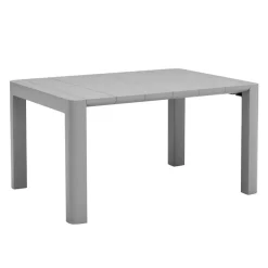 Outdoor Resin Dining Set with 1 Rectangular Table and 4 Stackable Chairs - Grey
