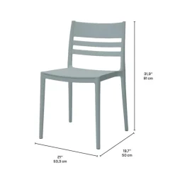 Outdoor Resin Dining Set with 1 Round Table and 4 Stackable Chairs - Grey