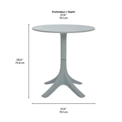 Outdoor Resin Round Table - Grey