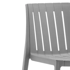 Outdoor Resin Stackable Chairs (Set of 2) - Grey