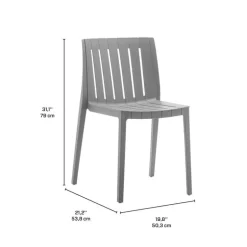 Outdoor Resin Stackable Chairs (Set of 2) - Grey