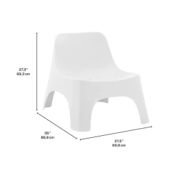 Outdoor Resin Stackable Seat - White