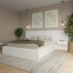 4-Piece King Bedroom Set with Floating Nightstands (78") - Nexera