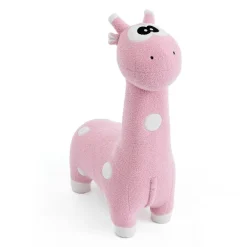 Pink Giraffe-Shaped Kids Pouf – 29.5