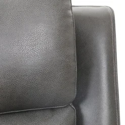 Power Leather Recliner with Adjustable Headrest - Grey