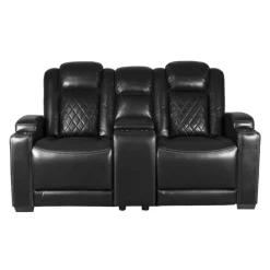 Power Modular Reclining Loveseat and Console with Cup Holders - 3 pcs