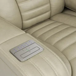 Power Modular Reclining Loveseat with Massage, Heat, and Console - 3 pcs