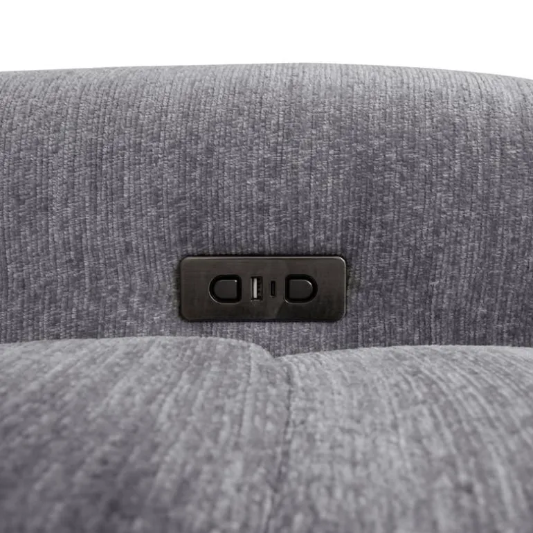 Power Modular Reclining Loveseat, Right-Side Chaise with Storage, and Console - 3 pcs