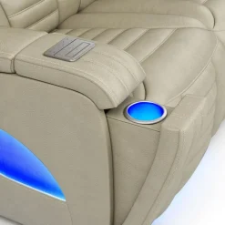 Power Modular Reclining Sofa with Massage, Heat, and Drop-Down Backrest - 3 pcs