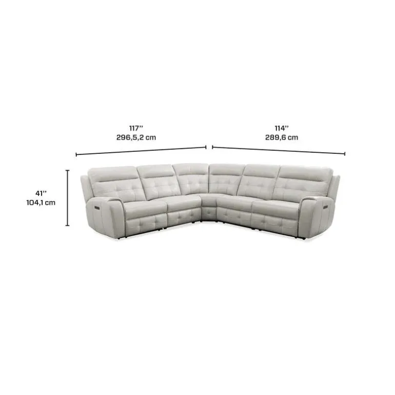 Power Modular Reclining Sectional with Fold-Down Backrest - 5 pcs