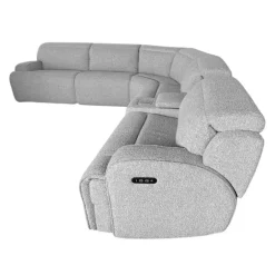 Power Modular Sectional and Console with Built-In Audio System - 6 pcs