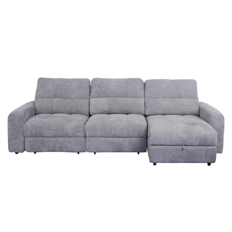 Power Modular Sofa with 2 Sliders and Right-Side Chaise with Storage - 3 pcs