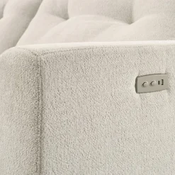 Power Recliner Loveseat and Left-Facing Chaise with Storage - Beige