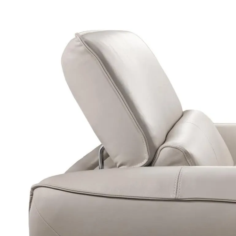 Power Recliner with Adjustable Headrest - Genuine Leather