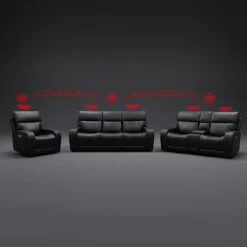 Power Recliner with Adjustable Headrest, Retractable Controls and Immersive Sound System