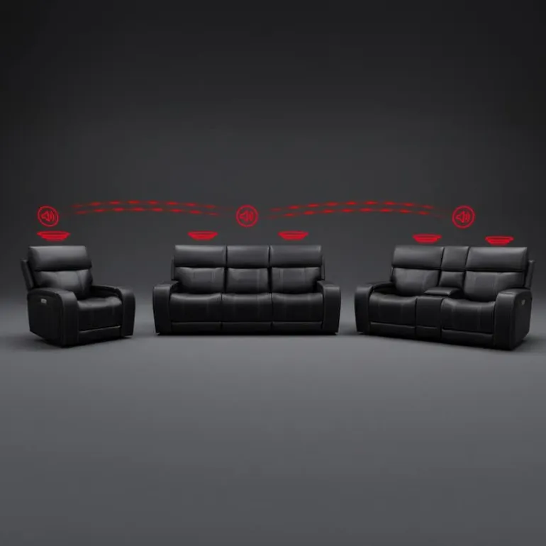 Power Recliner with Adjustable Headrest, Retractable Controls and Immersive Sound System