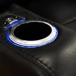 Power Recliner with Storage, Cup Holders and LED Lighting - Black