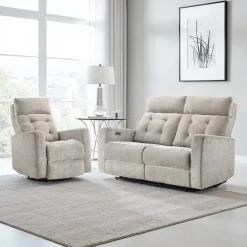 Power Reclining Loveseat with Adjustable Headrests