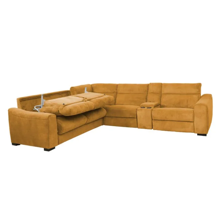 Power Reclining Topaz Sleeper Sectional with Console - 6 pcs