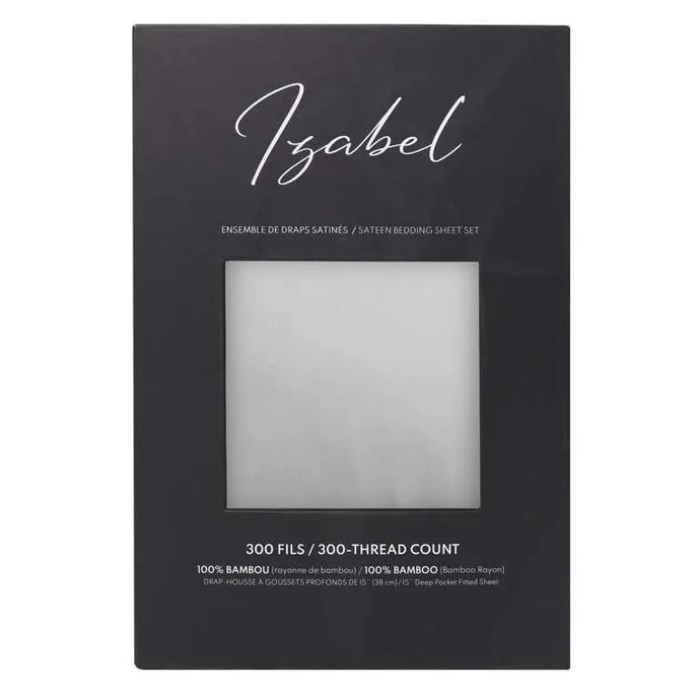 Queen Bamboo Bed Sheet Set - Cement Grey