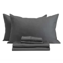 Queen Bamboo Bed Sheet Set - Charcoal Grey