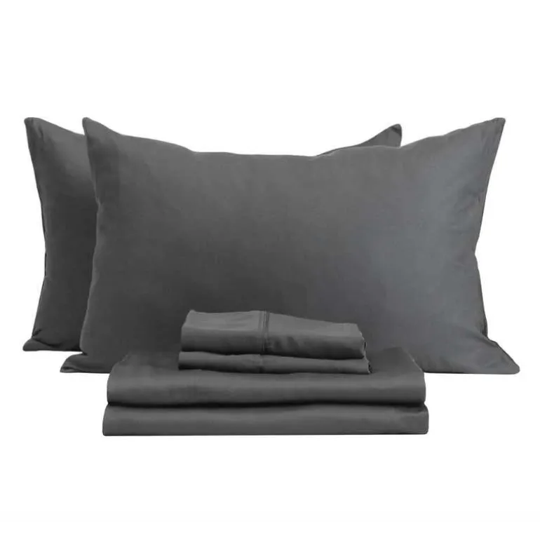 Queen Bamboo Bed Sheet Set - Charcoal Grey