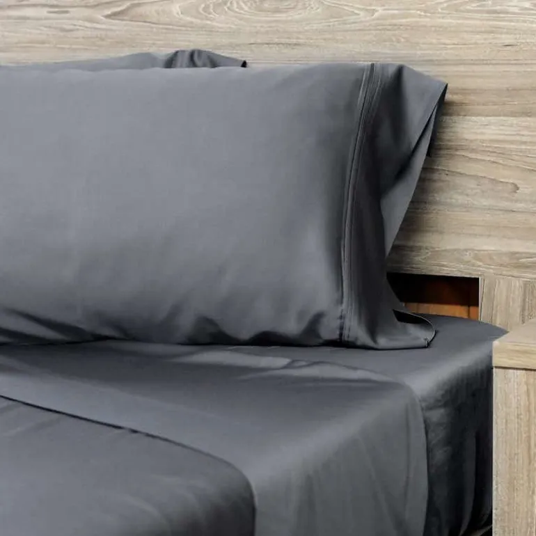Queen Bamboo Bed Sheet Set - Charcoal Grey