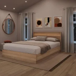 Queen Bed and Headboard with Integrated Light (60") - Nexera