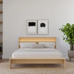 Queen Bed and Headboard with Integrated Light (60
