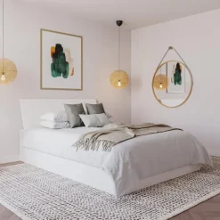 Queen Bed with 3-Drawer Storage and Headboard (60