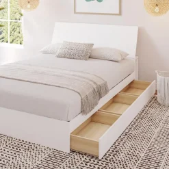 Queen Bed with 3-Drawer Storage and Headboard (60