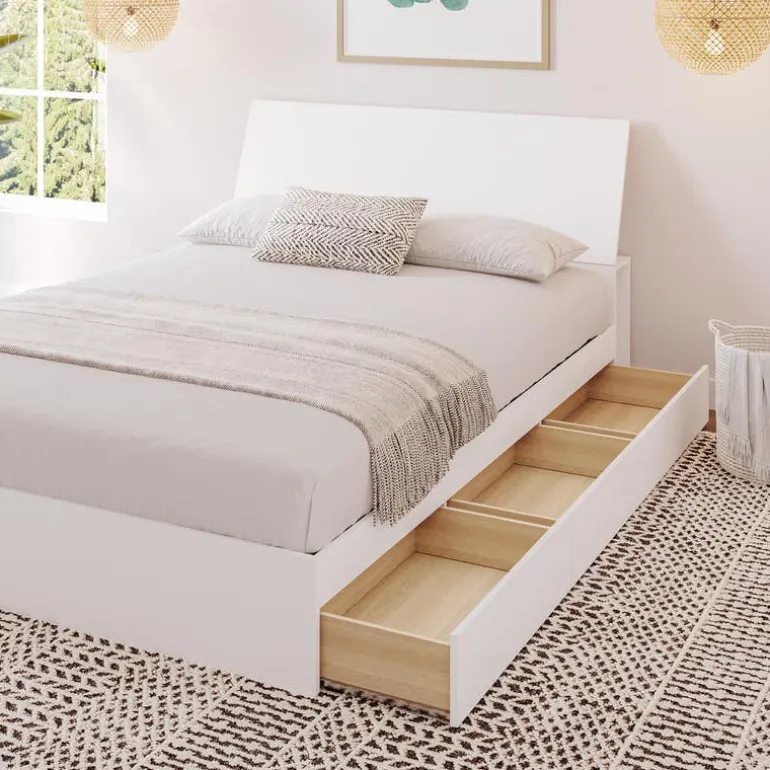 Queen Bed with 3-Drawer Storage and Headboard (60") - Nexera