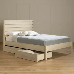 Queen Bed with 2-Drawer Storage and Headboard (60