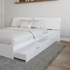 Queen Bed with 2-Drawer Storage and Headboard (60