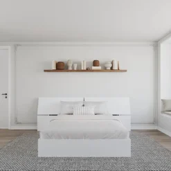Queen Bed with 2-Drawer Storage and Headboard (60