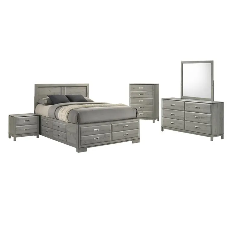 Queen Bed with Drawers & Headboard - 60"