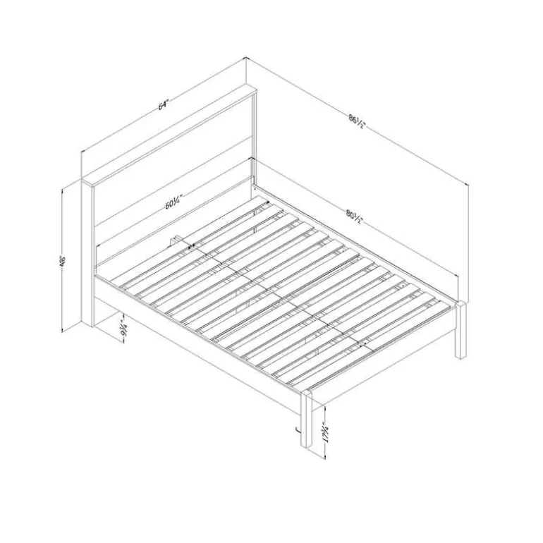 Queen Bed with Headboard (60") - South Shore