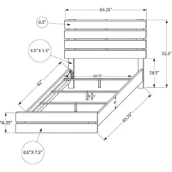 Queen Bed with Headboard (60