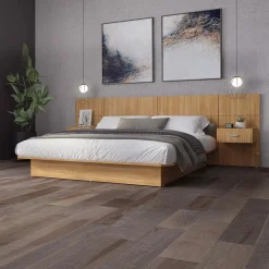 Queen Bed with Wall Units and Nightstands (60