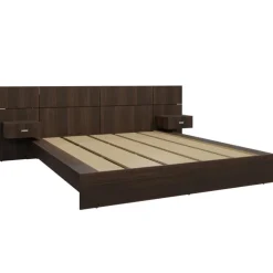 Queen Bed with Wall Units & Nightstands (60