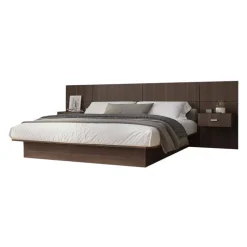 Queen Bed with Wall Units and Nightstands (60