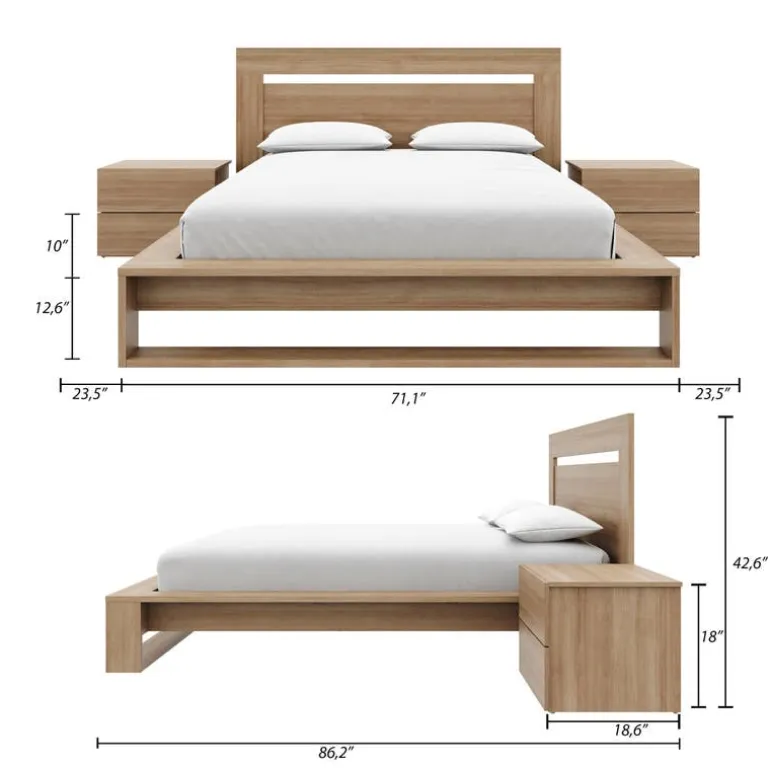 Queen Bedroom Set (60") - 4 pcs - Nexera