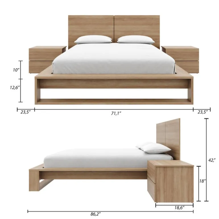 Queen Bedroom Set (60") - 4 pcs - Nexera