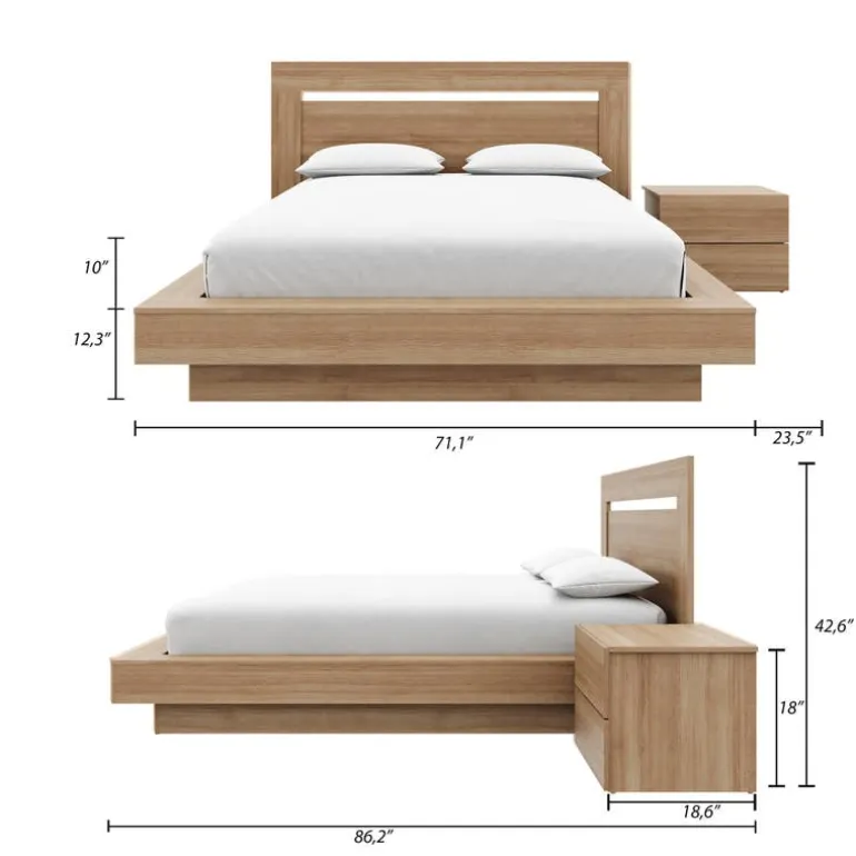 Queen Bedroom Set (60") - 3 pcs - Nexera